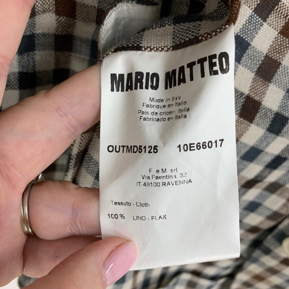 Mario Matteo Linen Check Blazer Sz M - Picture 10 of 15